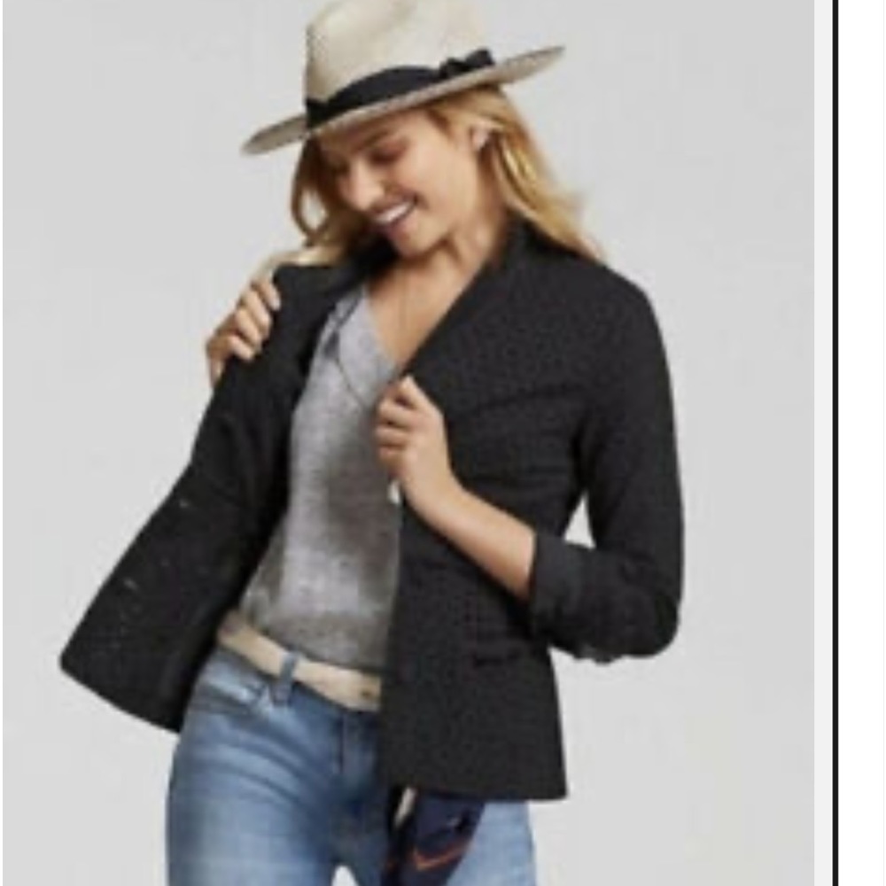 CAbi Eyelet Lace Peplum Blazer Size 0